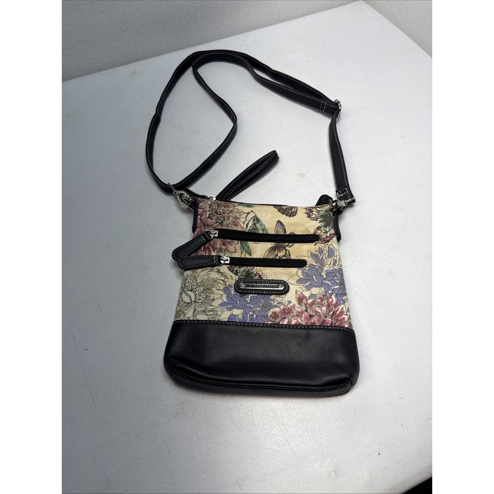 Stoneβ Mountain USA Floral Butterflies Crossbody Shoulder Handbag purse Zipper